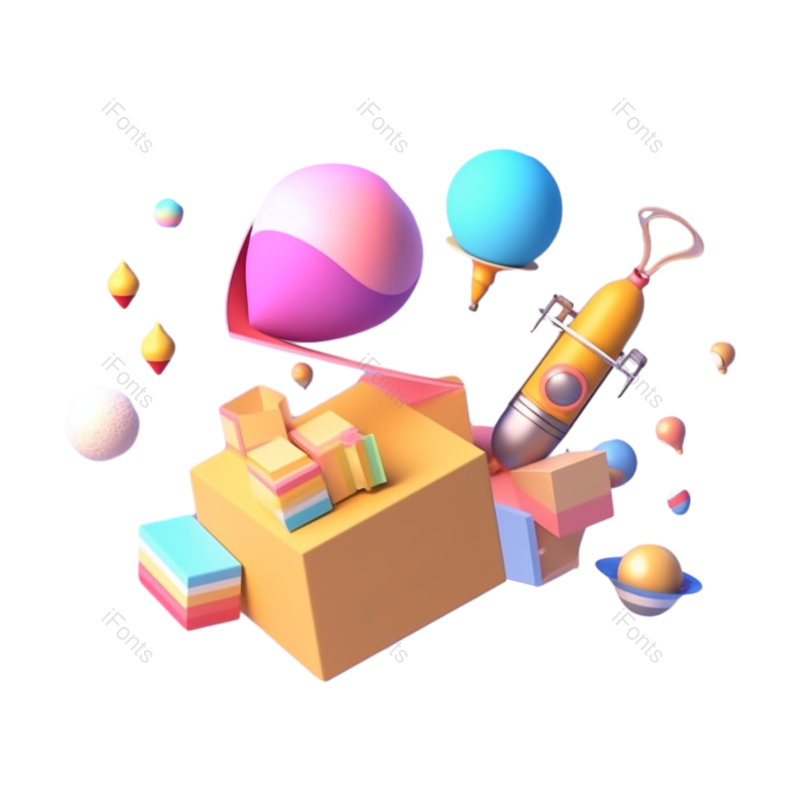 插画图片,渐变背景元素,太空PNG,圆形免抠素材